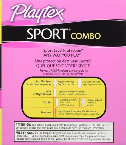 Playtex Sport Combo Pack with Regular and Super Tampons and Liners - 48 Count in Saudi Arabia