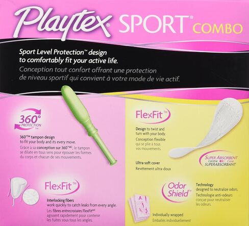 Playtex Sport Combo Pack with Regular and Super Tampons and Liners - 48 Count in Saudi Arabia