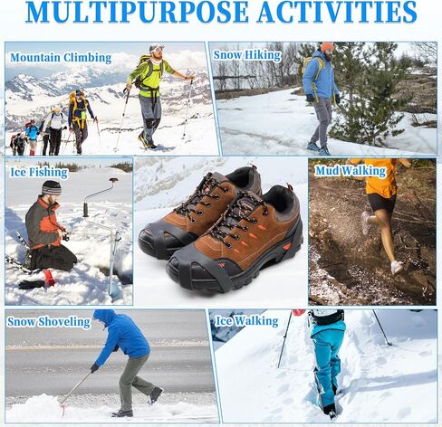 حذاء LACE INN ذو مقابض ثلج للمشي على الثلج والجليد، 20 مسمارًا فولاذيًا سهل الارتداء (زوج واحد) in Kuwait