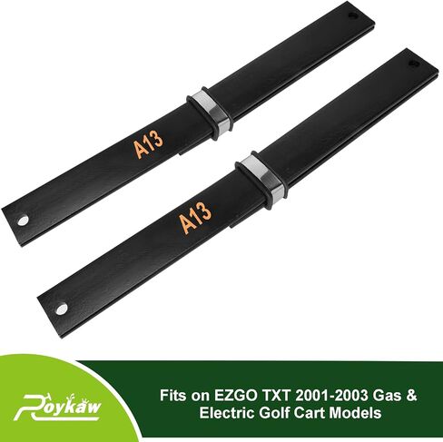 Roykaw EZGO TXT نوابض أوراق أمامية لنماذج عربة الجولف بالغاز والكهرباء 2001-2003، تحل محل OEM # 70664-G01، 70664-G02، 70597-G03، 2 ورقة/شديدة التحمل in Saudi Arabia
