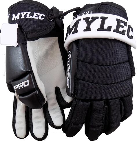 MyLec MK5 Hockey Gloves, Hook Closure for Perfect Fit, 3-Roll Design, Nylon Hockey Stuff with Tough Leather Palm, Lightweight, Durable & Breathable Lacrosse Gloves, Protected with EVA Foam in Kuwait