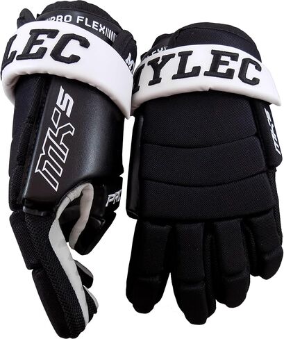 MyLec MK5 Hockey Gloves, Hook Closure for Perfect Fit, 3-Roll Design, Nylon Hockey Stuff with Tough Leather Palm, Lightweight, Durable & Breathable Lacrosse Gloves, Protected with EVA Foam in Kuwait