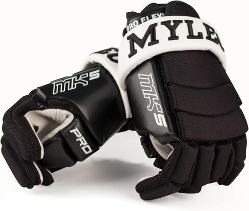 MyLec MK5 Hockey Gloves, Hook Closure for Perfect Fit, 3-Roll Design, Nylon Hockey Stuff with Tough Leather Palm, Lightweight, Durable & Breathable Lacrosse Gloves, Protected with EVA Foam in Kuwait