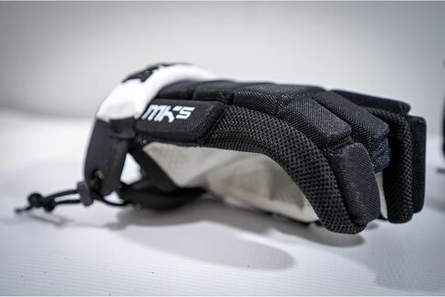 MyLec MK5 Hockey Gloves, Hook Closure for Perfect Fit, 3-Roll Design, Nylon Hockey Stuff with Tough Leather Palm, Lightweight, Durable & Breathable Lacrosse Gloves, Protected with EVA Foam in Kuwait