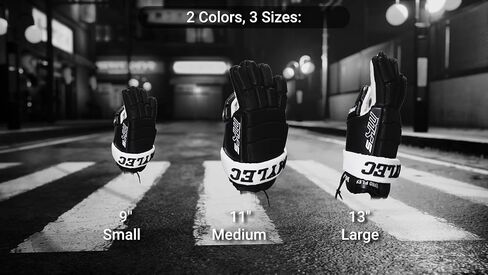 MyLec MK5 Hockey Gloves, Hook Closure for Perfect Fit, 3-Roll Design, Nylon Hockey Stuff with Tough Leather Palm, Lightweight, Durable & Breathable Lacrosse Gloves, Protected with EVA Foam in Kuwait