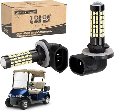 10L0L 2 Pack Golf Cart Headlight Bulb Lights for Yamaha EZGO Club Car DS Precedent, Drive 2, Super Bright Fog Light Replacement Bulbs Golf Cart Light Kit White in Saudi Arabia