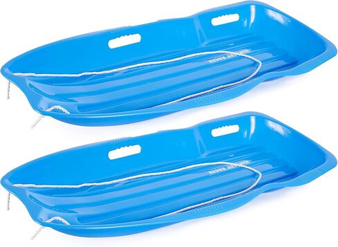 زلاجة ثلج بلاستيكية مرنة للبالغين والأطفال من Slippery Racer Downhill Xtreme لما يصل إلى راكبين مع حبل سحب، (عبوتان) in Kuwait