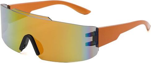 YAMEIZE قطعة واحدة ملفوفة حول النظارات الشمسية - بدون إطار درع مستقبلي للحماية من الأشعة فوق البنفسجية نظارات شمسية رياضية للنساء والرجال in Kuwait