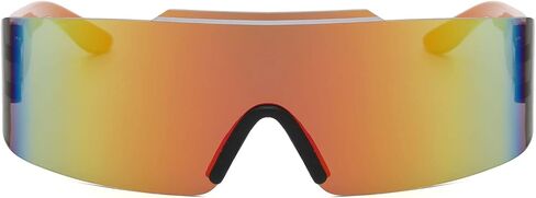 YAMEIZE قطعة واحدة ملفوفة حول النظارات الشمسية - بدون إطار درع مستقبلي للحماية من الأشعة فوق البنفسجية نظارات شمسية رياضية للنساء والرجال in Kuwait