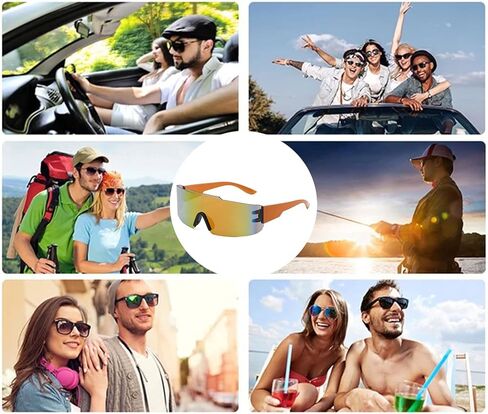 YAMEIZE قطعة واحدة ملفوفة حول النظارات الشمسية - بدون إطار درع مستقبلي للحماية من الأشعة فوق البنفسجية نظارات شمسية رياضية للنساء والرجال in Kuwait