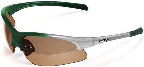 نظارات ماكس الشمسية دومين سبورت جولف لركوب الدراجات النارية، فضي أخضر مع عدسات كهرمانية عالية الوضوح in Kuwait