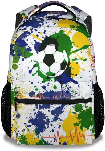 Soccer Backpack for Girls, Boys - 16 Inches Colorful Backpacks for Teens - Aesthetic Bookbag for Middle School, Highschool in Kuwait