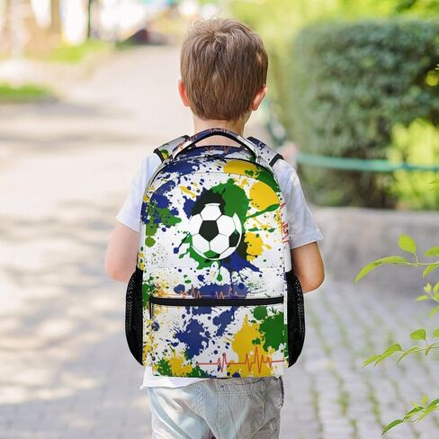 Soccer Backpack for Girls, Boys - 16 Inches Colorful Backpacks for Teens - Aesthetic Bookbag for Middle School, Highschool in Kuwait