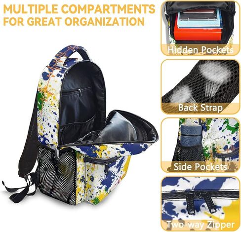 Soccer Backpack for Girls, Boys - 16 Inches Colorful Backpacks for Teens - Aesthetic Bookbag for Middle School, Highschool in Kuwait