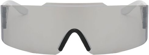 YAMEIZE One Piece Wrap Around Sunglasses - Rimless Futuristic Shield UV Protection Sport Sun Glasses for Women Men in Saudi Arabia
