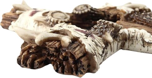 Needzo Rustic Deer Antler Cross with Silhouette, Unique Wall Decor for Cabin or Farmhouse, Keepsake Gifts for Men, 8 x 1 x 12.75 Inches in Saudi Arabia