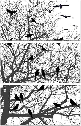 GLOBLELAND 3Pcs Branches and Birds Theme Decor Transfers 6x12inch Furniture Transfer Stickers Rub on Transfer Stickers Wall Art Decals for Bedroom Living Room Desk Table Decoration in Saudi Arabia