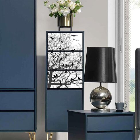 GLOBLELAND 3Pcs Branches and Birds Theme Decor Transfers 6x12inch Furniture Transfer Stickers Rub on Transfer Stickers Wall Art Decals for Bedroom Living Room Desk Table Decoration in Saudi Arabia