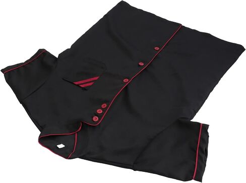 Unisex Short Sleeve Chef 6 Buttons Chef Coat Uniform Chef Coat Shirt Chef Coat Men for Service Restaurant (Black) in Saudi Arabia