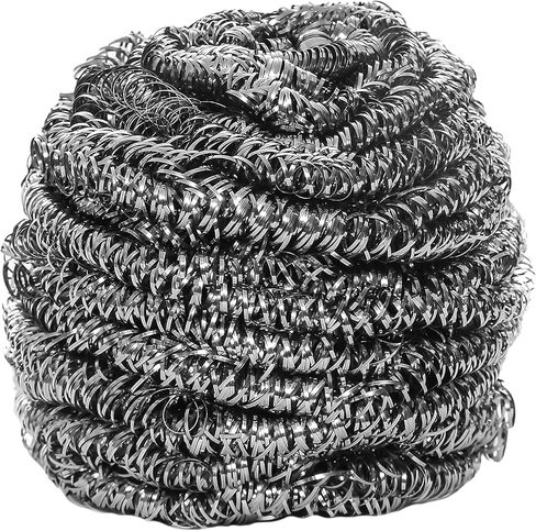 KingSeal Stainless Steel Scrubbers, Scrub Pads, Heavy Duty, 50 gram Weight, Individually Wrapped - 1 Pack of 12 Scrubbers in Kuwait