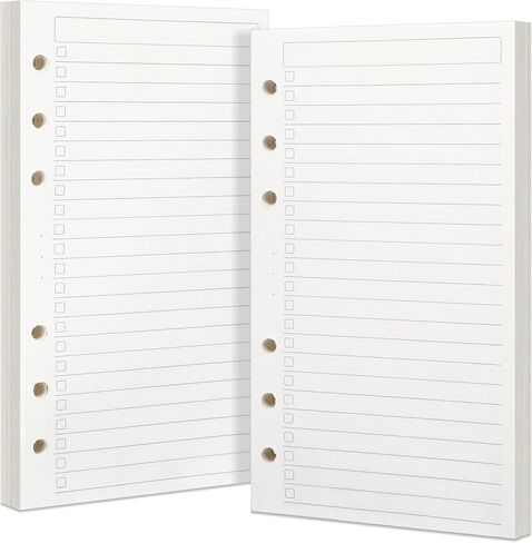 Toplive A6 Colored Filler Paper, 80 Sheets/ 160 Pages Loose Leaf Paper Inserts Planner Refills 6.7" x 4.1" for 6 Ring Binder Journal Notebook Paper, Checkered Blank in Saudi Arabia