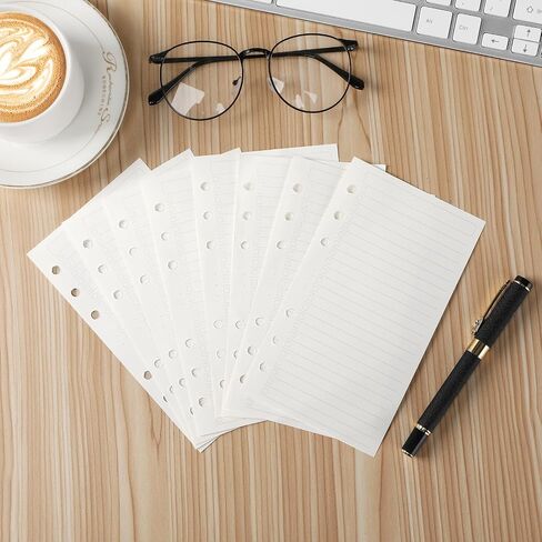 Toplive A6 Colored Filler Paper, 80 Sheets/ 160 Pages Loose Leaf Paper Inserts Planner Refills 6.7" x 4.1" for 6 Ring Binder Journal Notebook Paper, Checkered Blank in Saudi Arabia