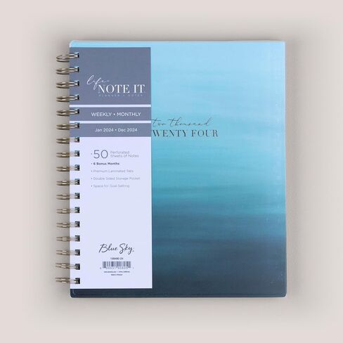 Blue Sky Life Note It 2024 Weekly and Monthly Planner Notes, 7" x 9", Frosted Cover, Wirebound, Marina (139480-24) in Saudi Arabia
