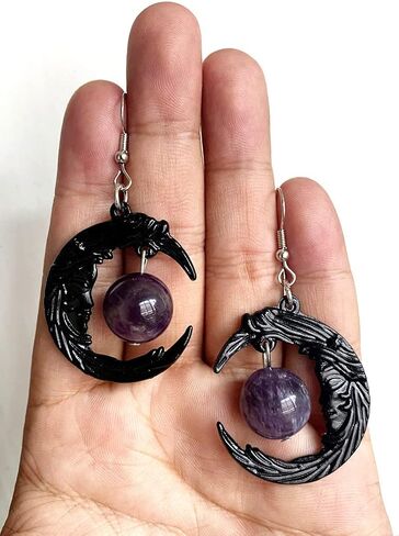 Sun Goddess Quartz Charm Earrings Star Moon Crystal Bohemian Hippie Celestial Earrings Witch Metaphysical Jewelry in Saudi Arabia