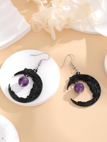 Sun Goddess Quartz Charm Earrings Star Moon Crystal Bohemian Hippie Celestial Earrings Witch Metaphysical Jewelry in Saudi Arabia