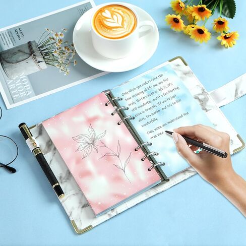 Toplive A6 Refill Paper To Do List، A6 ورقة حشو قائمة المراجعة اليومية، 6 فتحات ورقة فضفاضة، 160 ورقة مخطط يومي إدراج ورقة إعادة التعبئة المبطنة القابلة لإعادة الملء in Kuwait