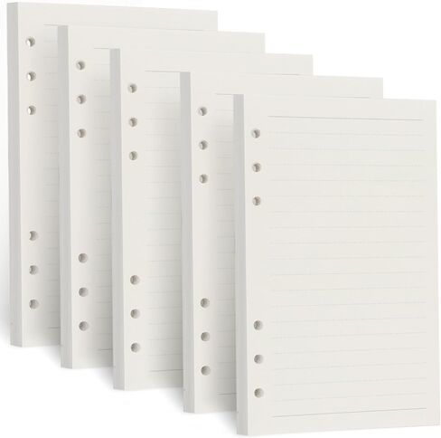 Toplive A6 Colored Filler Paper, 80 Sheets/ 160 Pages Loose Leaf Paper Inserts Planner Refills 6.7" x 4.1" for 6 Ring Binder Journal Notebook Paper, Checkered Blank in Saudi Arabia