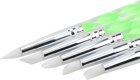 Wealrit 9 Pcs Clay Sculpting Tool, 5 Pieces 2 Way Metal Ceramic Clay Ball Stylus Dotting and Paper Flower Indentation Tool and 4 Pieces Double-Ended Metal Ball Stylus Tools(Pink,Light Green) in Saudi Arabia