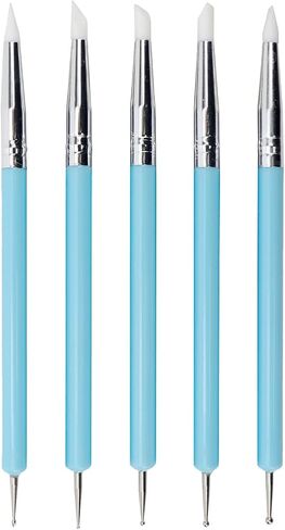 Wealrit 9 Pcs Clay Sculpting Tool, 5 Pieces 2 Way Metal Ceramic Clay Ball Stylus Dotting and Paper Flower Indentation Tool and 4 Pieces Double-Ended Metal Ball Stylus Tools(Pink,Light Green) in Saudi Arabia