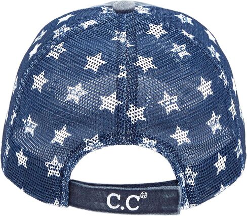 Distressed Washed Denim Fabric America Flag Patch Trucker Baseball Cap (BA-912)(BA-914) in Saudi Arabia