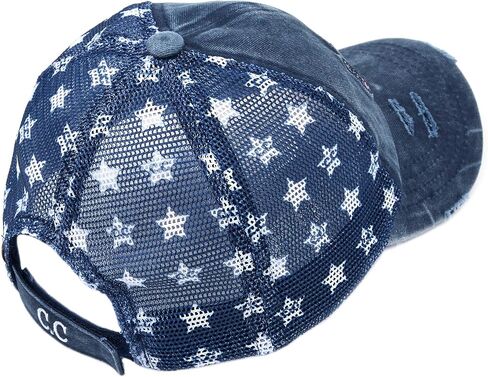 Distressed Washed Denim Fabric America Flag Patch Trucker Baseball Cap (BA-912)(BA-914) in Saudi Arabia