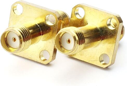 Maxmoral 2PCS SMA Female to SMA Female Connector with 4-Hole Flange RF Coax Coaxial Adapter in Saudi Arabia