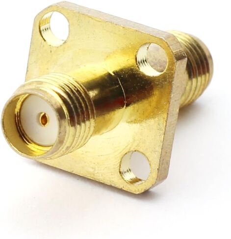 Maxmoral 2PCS SMA Female to SMA Female Connector with 4-Hole Flange RF Coax Coaxial Adapter in Saudi Arabia