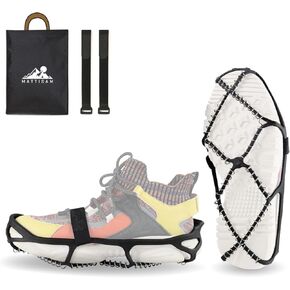 MattiSam Traction Cleats Crampons for Walking on Snow and Ice Anti-Slip Ice Grips Snow Grips Universal Size Lightweight Ice Grippers with Safety Straps & Storage Bag Perfect for Jogging Or Hiking
