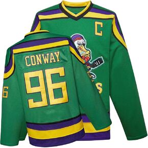 96 Conway 99 Banks Mighty Ducks Movie Youth Ice Hockey Jersey for Kids