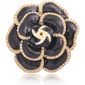 Enamel Flower Brooch For Women Camellia Pearl Brooch Elegant Petal Pin Brooch Wedding Party Brooch Gift