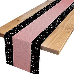 Happy Birthday Table Runners,Black Gold Birthday Table Runner Table Linens for Birthday Party Decorations Birthday Party Table Decor 13x72 Inches