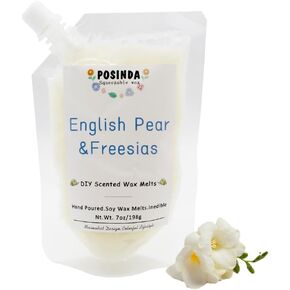 1pc 7oz Squeezable Wax Melts,English Pear Freesia DIY Squeeze Wax Melts Highly Fragrant Handmade Soy Wax Easy Mix & Match Scents for Home Scented