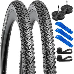 YUNSCM 700C Bike Tires 700X38C/40-622 60TPI and 700C Heavy Duty Bike Tubes Presta Valve and 2 Rim Strips Compatible with 700X35C/36C/37C/38C/39C/40C(35/40-622) Bike Bicycle Tires and Tubes (W-3125)