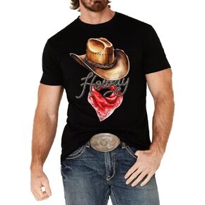 Mens Western T-Shirt Country Music Cowboy Shirts Graphic Cowboy Short Sleeve Tee Tops