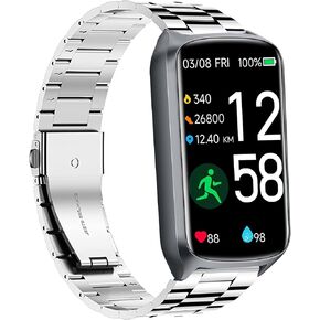 Compatible for Amzhero Fitness Tracker Band, 16mm Quick Release Stainless Steel Metal Replacement Straps Compatible for Amzhero D26 1.47 Inches Fitness Tracker