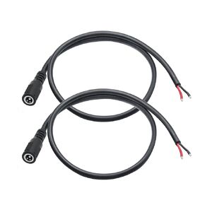 كابل ضفيرة طاقة 12 فولت تيار مستمر، 18AWG 0.5 متر/1.65 قدم تيار مستمر 5.5 مم × 2.1 مم قابس أنثى إلى سلك مكشوف سلك طاقة مفتوح النهاية، لكابل إصلاح إمداد سلك الطاقة DC 5521 (قطعتان) in Kuwait