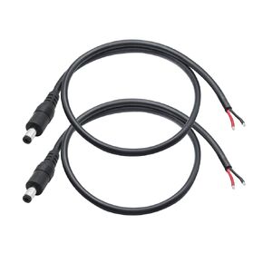 12V DC Power Pigtail Cable,18AWG 0.5M/1.65FT DC 5.5mm x 2.1mm Female Plug to Bare Wire Open End Power Wire,for DC 5521 Power Wire Supply Repair Cable(2Pcs)