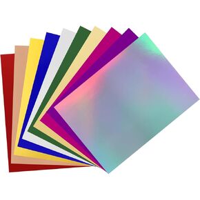 PATIKIL 11"x8.5" Metallic Mirror Board Sheets, 20 Pack 10 Colors Cardstock Foil Board Reflective Sheet 250gsm for Scrapbook Poster DIY Craft Invitation Card