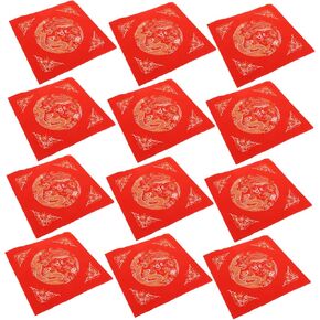40 Pcs Red Paper Fight Chunlian Duilian Paper Cut Writing Paper Dou Fang Wall Sticker Square Red Xuan Paper Fu Character Papers Couplets Rice Paper Red Couplet Chinese Calligraphy