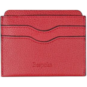 Bespoke Men's Pebble Leather Card Case (Red, One Size)